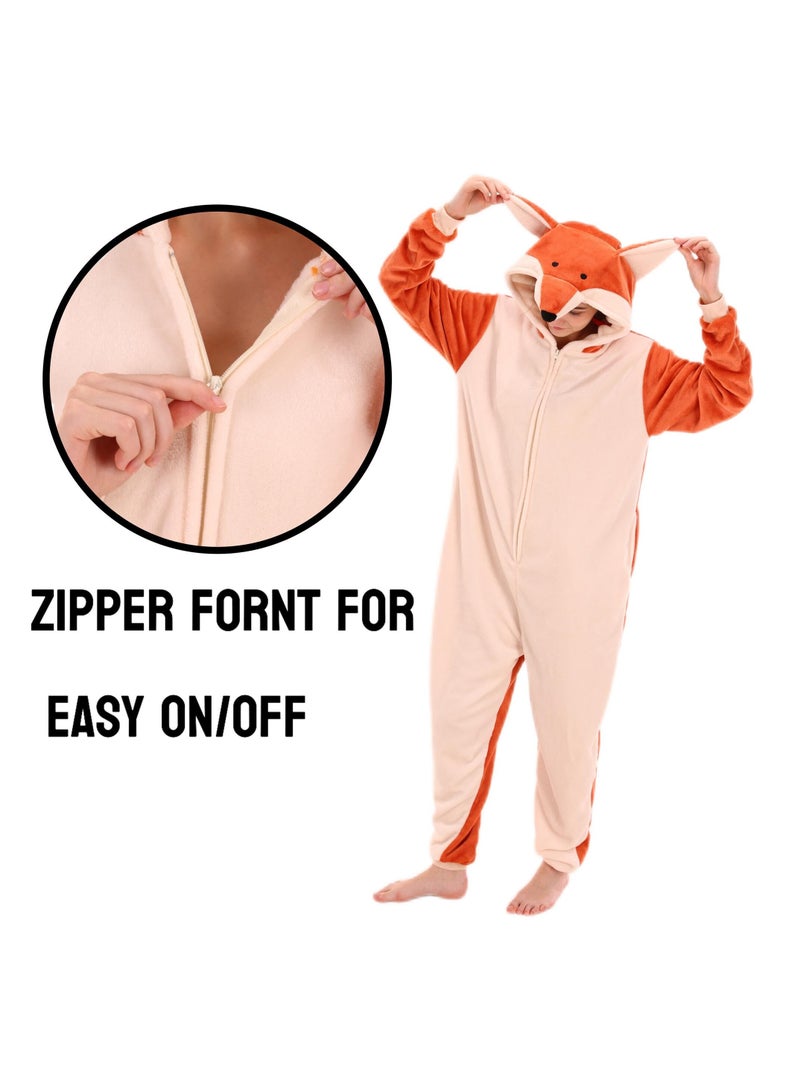 Snug Fit Unisex Adult Onesie Pajamas,  Cosplay Animal One Piece Halloween Costume Sleepwear Homewear  - Image 3