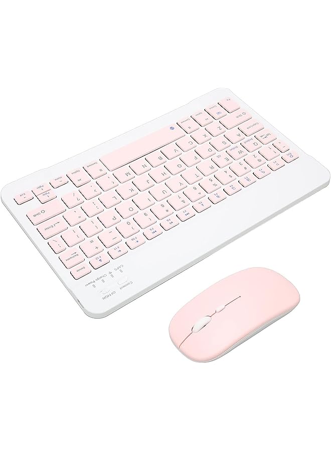 Zaboon Wireless Keyboard Mouse Combo Ergonomic Slim and Compact Wireless Keyboard with Numeric Pad for Laptop Computer PC Ompatible with Pink and Blue Pink - Image 1