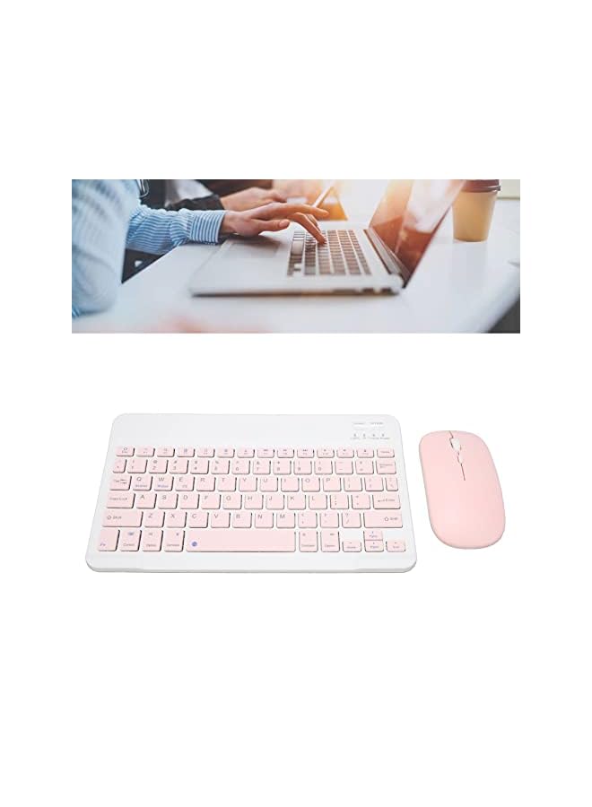 Zaboon Wireless Keyboard Mouse Combo Ergonomic Slim and Compact Wireless Keyboard with Numeric Pad for Laptop Computer PC Ompatible with Pink and Blue Pink - Image 5