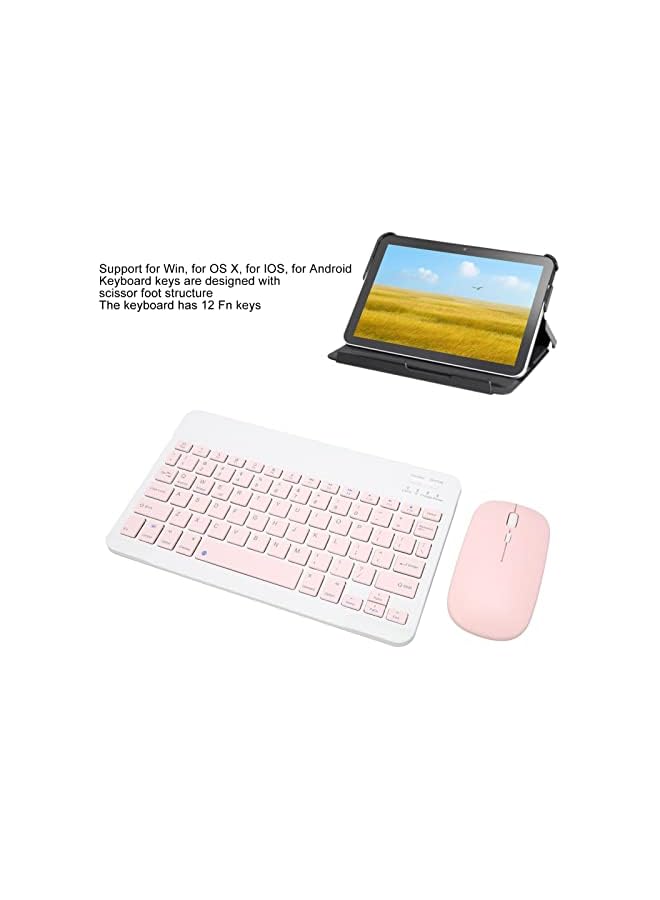 Zaboon Wireless Keyboard Mouse Combo Ergonomic Slim and Compact Wireless Keyboard with Numeric Pad for Laptop Computer PC Ompatible with Pink and Blue Pink - Image 3