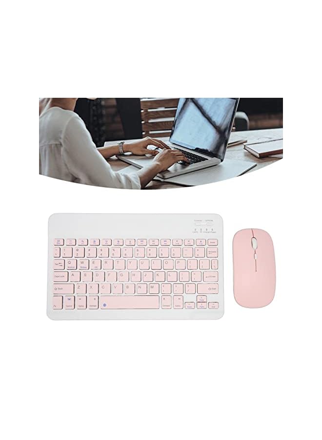Zaboon Wireless Keyboard Mouse Combo Ergonomic Slim and Compact Wireless Keyboard with Numeric Pad for Laptop Computer PC Ompatible with Pink and Blue Pink - Image 4