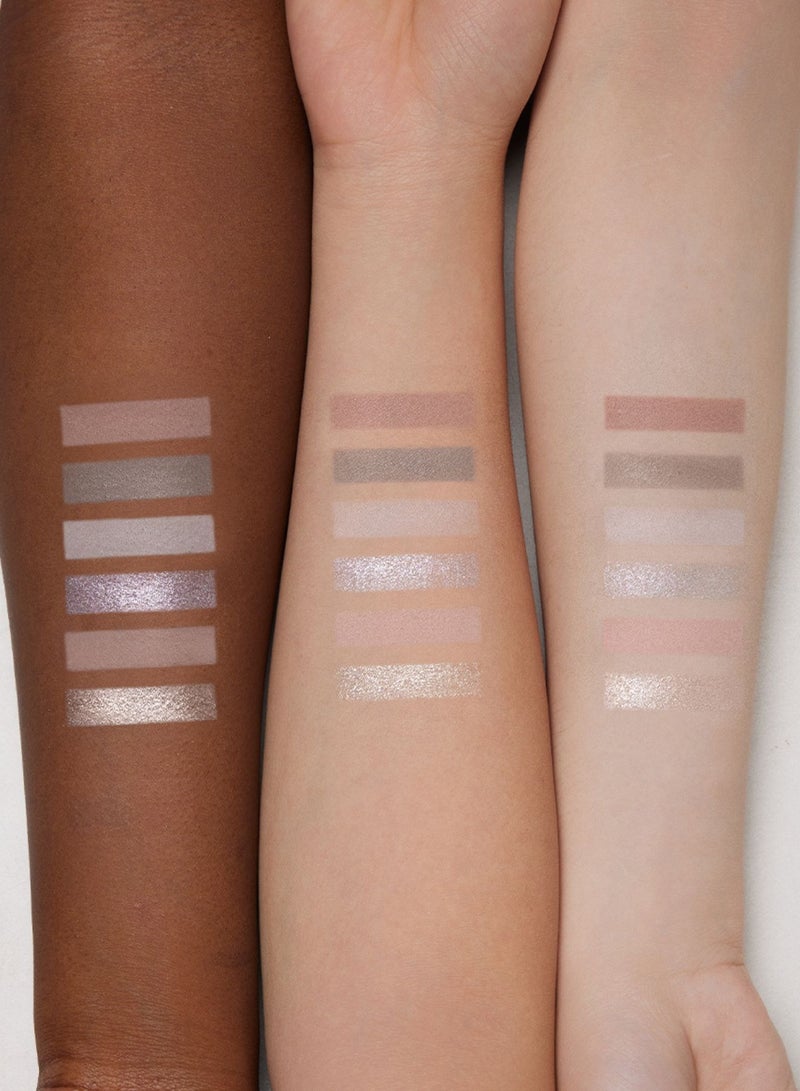 Flower Knows Shell's Jewel Eyeshadow Palette – 6 Nude u0026 Pink Shades with Matte and Shimmer – 01 Moonlight Pearl - Image 4