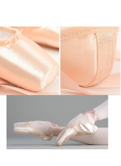 Generic Ballet Pointe Shoes Pink Professional Dance Soft Shank Satin with Sewn Ribbon for Girls Women for all Dancers Sise 36(23cm)  - Image 4