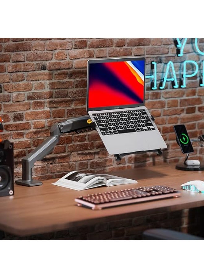 NB NORTH BAYOU Adjustable Gas Spring Laptop Stand – Shock Absorber Arm Mount for 10"–17" Laptops – Ergonomic, Rotating & Space-Saving Design for Office or Home Use - Image 4