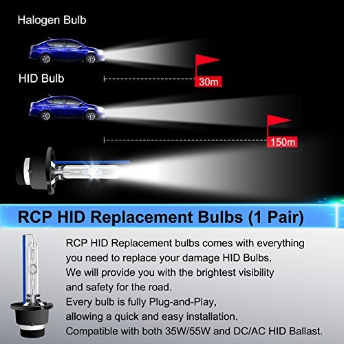 RCP - D4S8 - (A Pair) D4S/ D4R 8000K Xenon HID Replacement Bulb Ice Blue Metal Stents Base 12V Car Headlight Lamps Head Lights 35W - Image 3