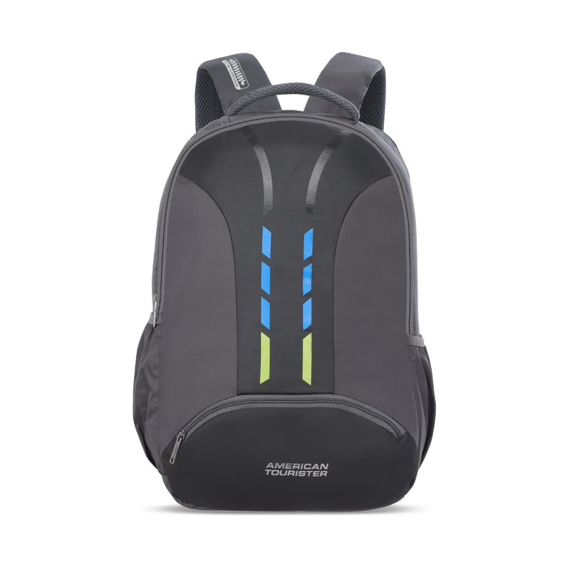 American Tourister Martt+ 01 | 28L Backpack | 17" Laptop Bag | 3.5 Compartments | Office & College Backpack for Men and Women | Rain Cover Included | Grey | 1 Year Global Warranty - Image 4