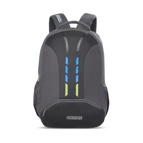 American Tourister Martt+ 01 | 28L Backpack | 17" Laptop Bag | 3.5 Compartments | Office & College Backpack for Men and Women | Rain Cover Included | Grey | 1 Year Global Warranty - Image 1