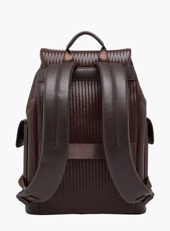 Duchini BROWN Men Chevron Textured Backpack With Drawstring Closure for Men | Best Price UAE