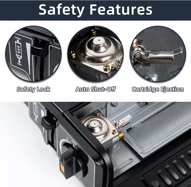CERAMIC Portable Gas Stove for Camping Stove for Outdoor Cooking with Carrying Case Included (CE-6800) - Image 5