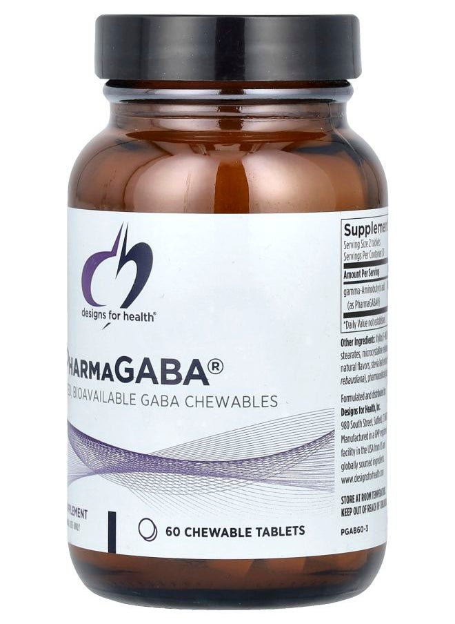 designs for health - PharmaGABA® 60 Chewable Tablets (100 mg per Tablet) - Image 1