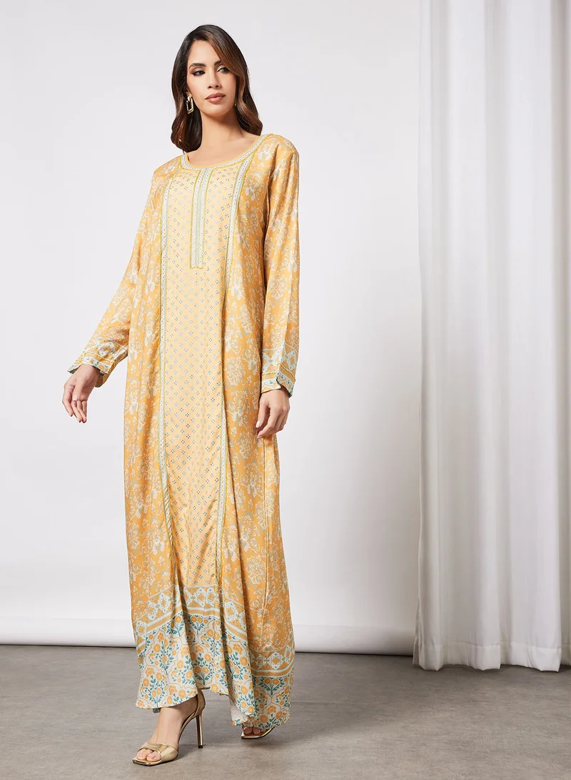 كشخة All-Over Motif Print Jalabiya