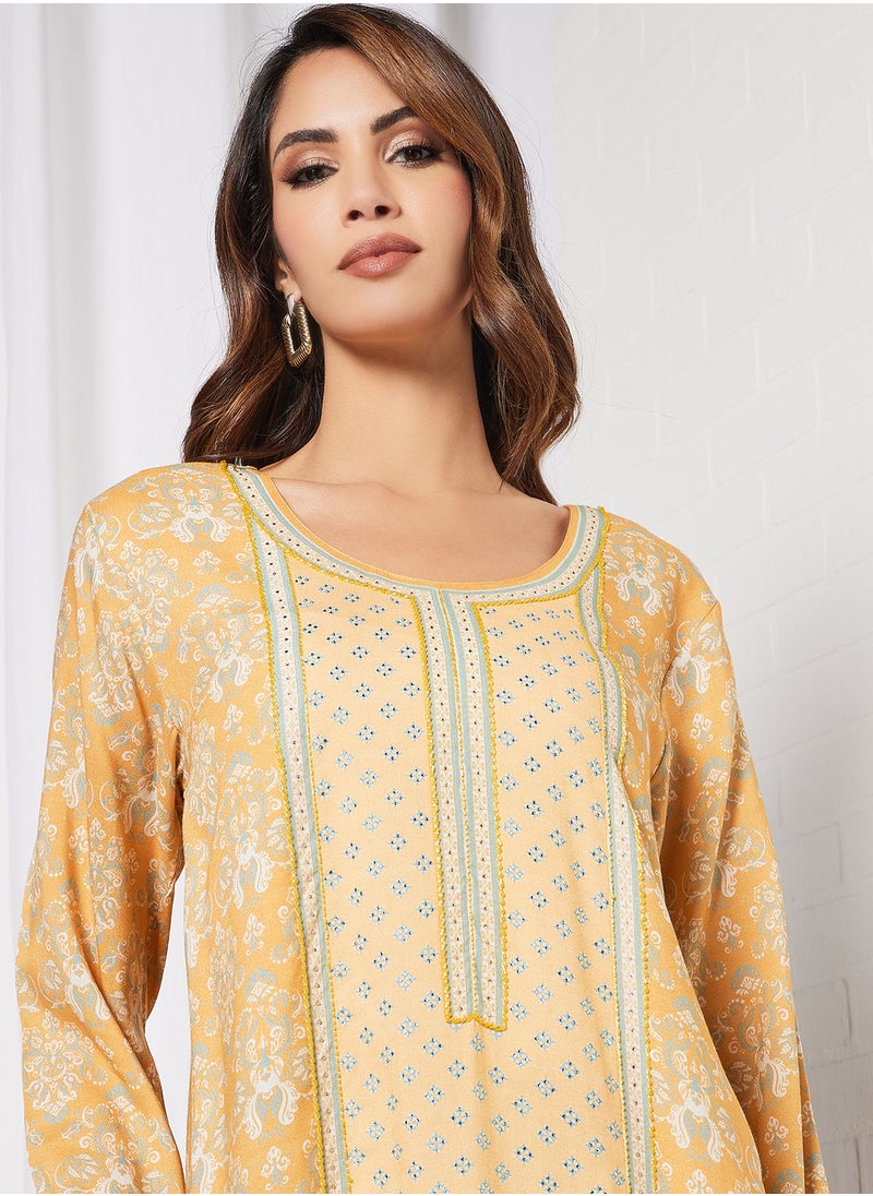 KASHKHA - All-Over Motif Print Jalabiya - Image 1