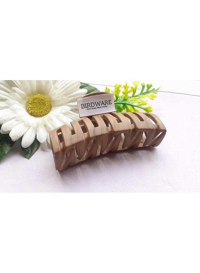 BIRDWARE Bigsize Brown Color Imported Acrylic Material Stone Butterfly Hair Clips For Women (Pack Of 1 Pc Wooden Colour) ; Hair Clutchers - Image 4