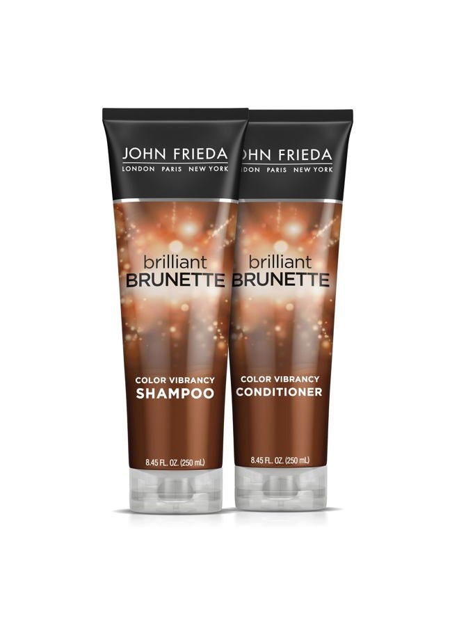 John Frieda Brilliant Brunette Multi-Tone Revealing Color Protecting Duo Set Shampoo and Conditioner, 8.45 Ounce, 1 Each - Image 1