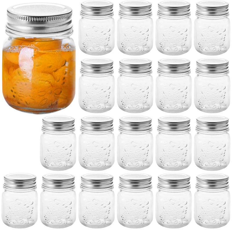 Cedilis 20 Pack 4oz Mini Mason Jars with Airtight Lids, Jelly Jars, Glass Jars for Jam, Honey, Wedding Favors, Shower Favors - Image 1