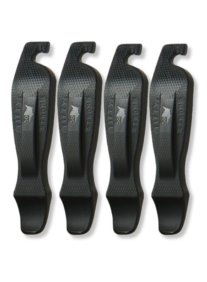 50 Strong Bike Tire Lever - Set of 4 Easy Grip Bicycle Levers - Best Tire Changing Tool - Made in USA and Designed to Snap Together for Storage (Black) - Image 1