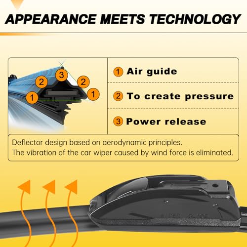 AUTOBOO 26" and 21" Windshield Wipers Blades (Pack Of 2),OEM Quality Premium All-Seasons Wiper blades,Stable and Quiet Armor wiper blades - Image 4
