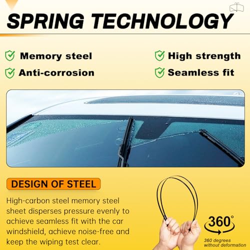 AUTOBOO 26" and 21" Windshield Wipers Blades (Pack Of 2),OEM Quality Premium All-Seasons Wiper blades,Stable and Quiet Armor wiper blades - Image 5