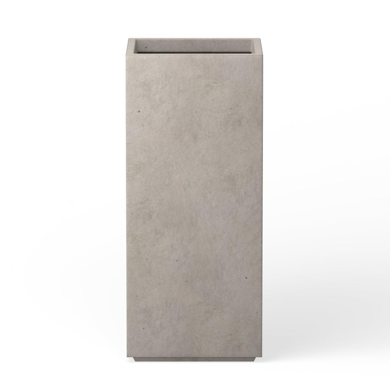 Kante 20.3" H Tall Rectangular Concrete Planter, Modern Square Diameter Plant Pot with Drainage Hole and Rubber Plug for Indoor Outdoor Home Patio Garden, Weatheted Concrete - Image 1