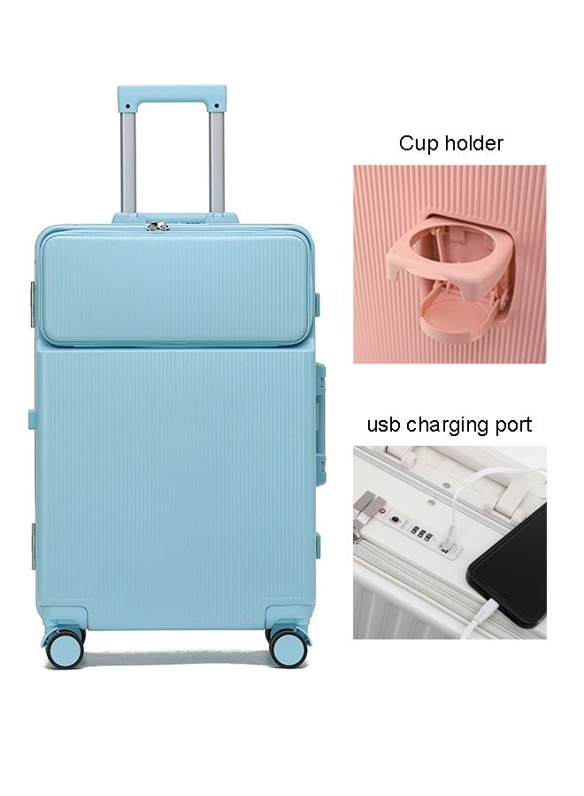 NKX Premium Expandable Aluminum Frame ABS & PC Suitcase With USB Charging Port 28 Inch - Image 5