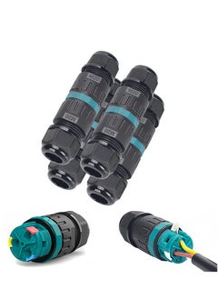 KASTWAVE Screw Free Outdoor Cable Connector, Waterproof Junction Box Screwless Cable Connector with Quick Installation, External Sleeve Coupler for Wire Diameter 9 - 12 mm, 3 Pole, Black, 4 Pack  - Image 1
