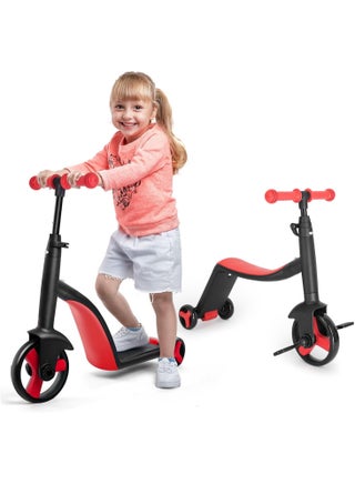 3-in-1 Kids Ride – Convertible Scooter, Tricycle & Balance Bike for Ages 2–6 | Red | Fun, Safe & Adjustable 3-Wheel Design - pzsku/Z007CF8E1863EBB92BD02Z/45/1750508497/06042de0-3ab7-40de-ae56-0f3fb327e6e3