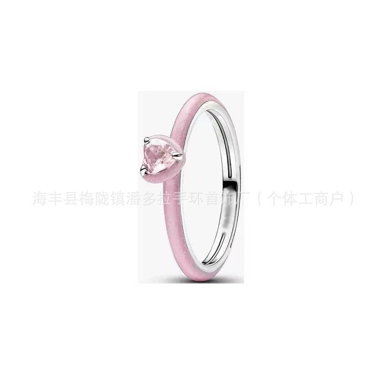 Panjia S925 Silver Elegant Luxury Diamond-Inlaid Ring - Unique Creative Design, Perfect Gift