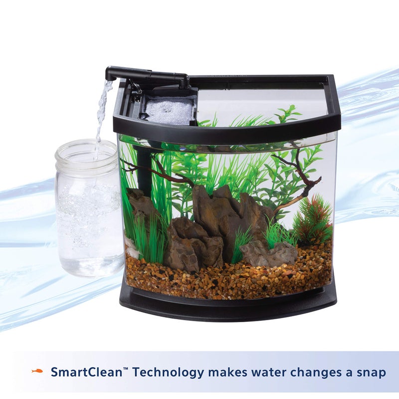 Aqueon LED MiniBow Aquarium Kit with SmartClean Technology, White, 2.5 Gallon - Image 5