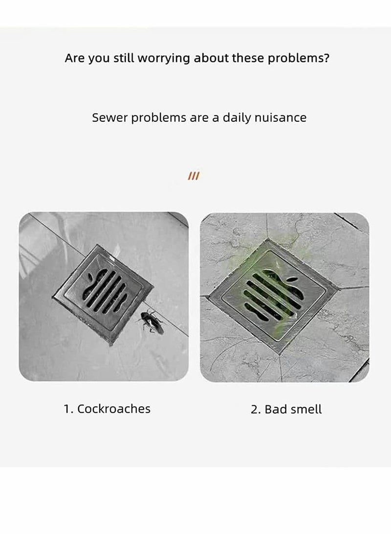 KASTWAVE Silicone Floor Drain Cover Blue 6 in 15cm 2 Pcs Tub Stopper Floor Anti Odor Mat Drain Cover for Shower Floor Anti Cockroach Deodorizing Drain Cover with Handle for Kitchen Laundry Toilet - Image 3