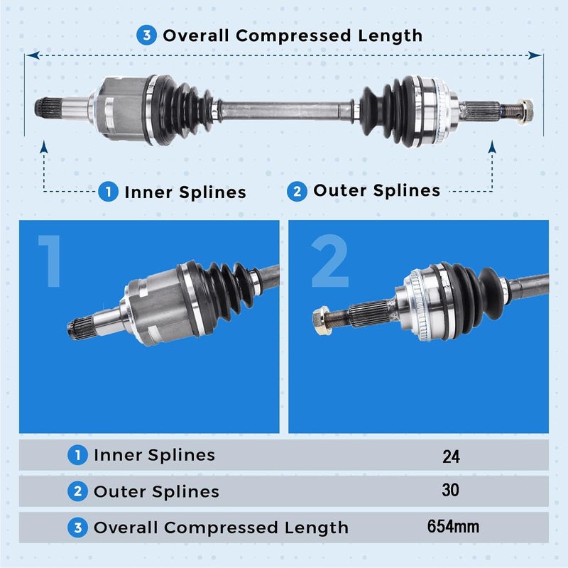 Bode-man TO-8-8540A CV Axle Shaft for ES300, Avalon, Camry, Sienna, Solara - Front Left - Image 5