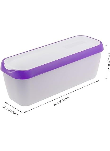 Besillia Besillia Ice Cream Containers with lids Double Insulated Reusable Plastic Container Stackable Storage Containers for Freezer Shelves Purple 1  - Image 2