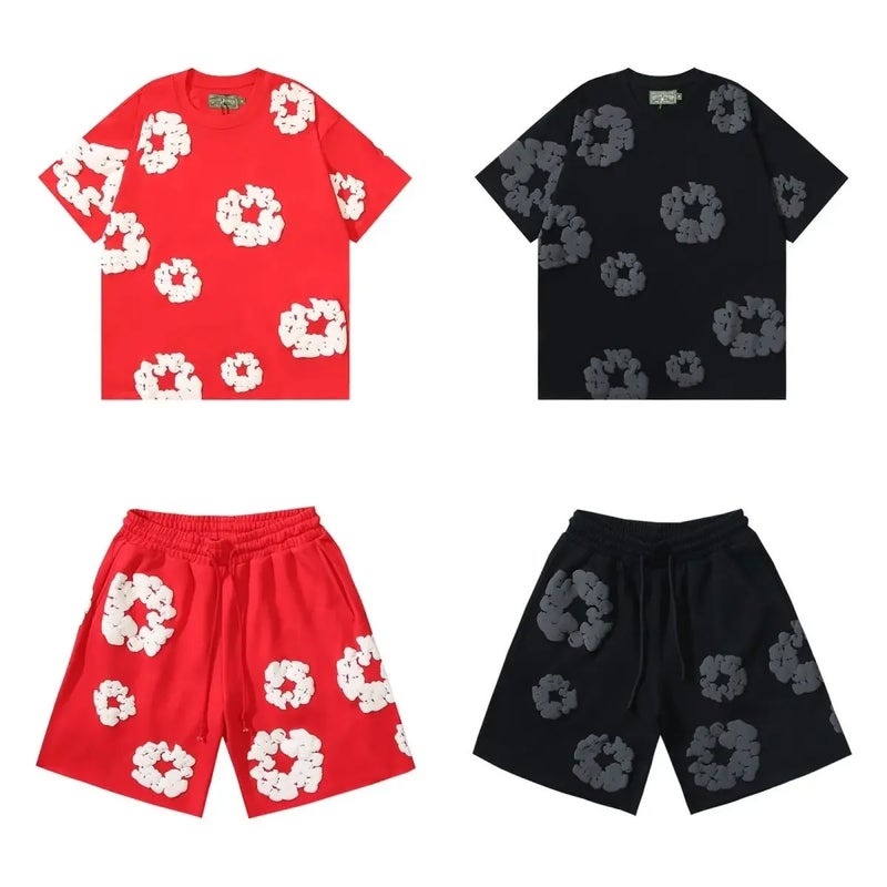 American High Street Kanye Kapok All-Over Printed Casual Pants Floral Foam Printed Loose Shorts For Men And Women Couples - Image 4