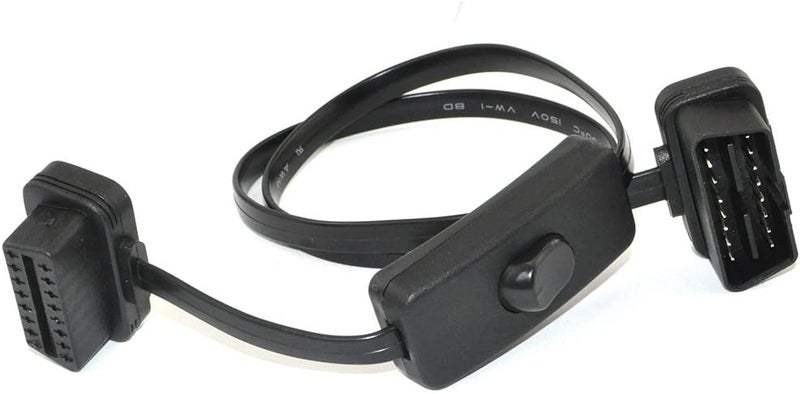 OLLGEN OBD 2 Cable Cord, Ultra Slim 16 Pin M/F OBDII Extension Cable with Power Switch, 70cm / 2.3feet - Image 3