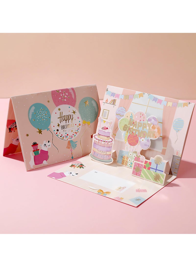 BenQuand Pop Up Birthday Cards, Cute Cartoon Birthday Cake & Gift Box Greeting Cards with Envelopes, Handmade Foldable Celebration Cards for Women, Men, Kids, Daughter, Son, Mom, Friend - Image 1