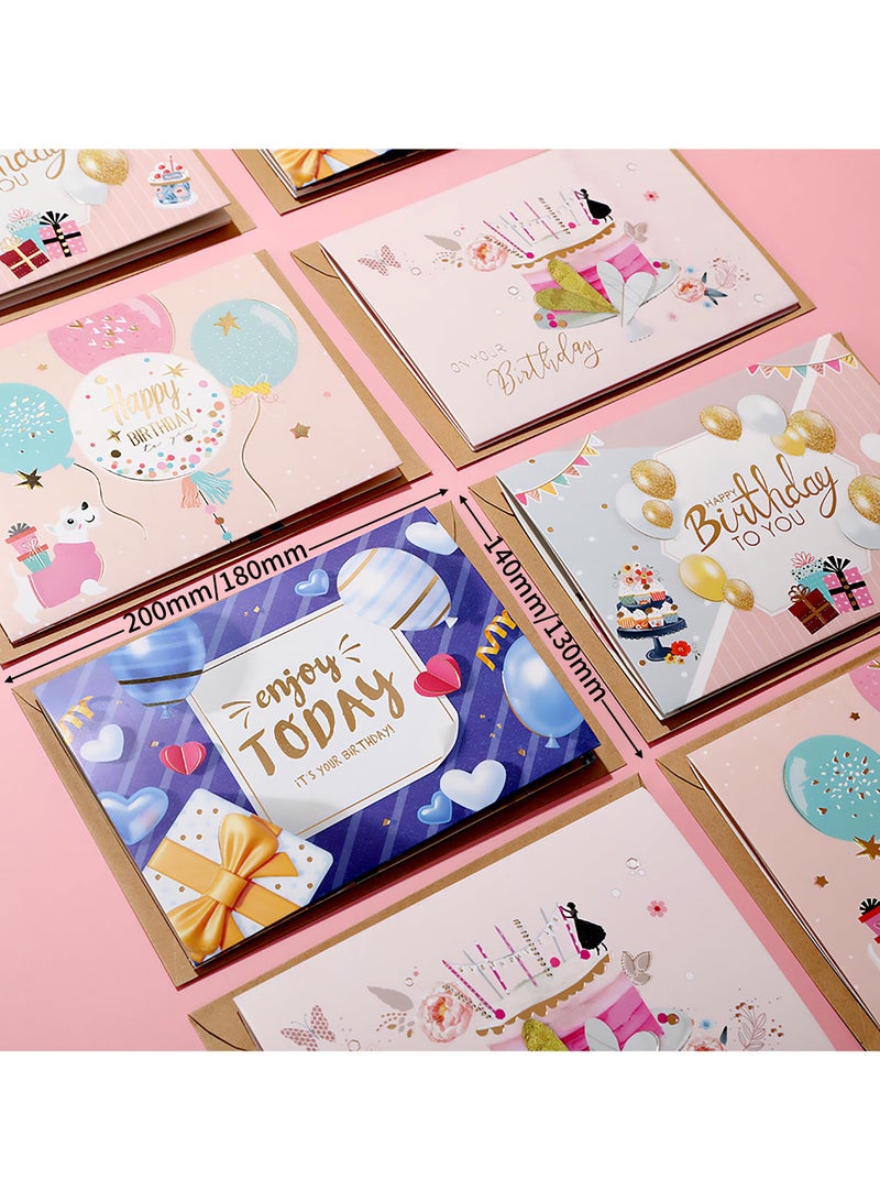 BenQuand Pop Up Birthday Cards, Cute Cartoon Birthday Cake & Gift Box Greeting Cards with Envelopes, Handmade Foldable Celebration Cards for Women, Men, Kids, Daughter, Son, Mom, Friend - Image 4