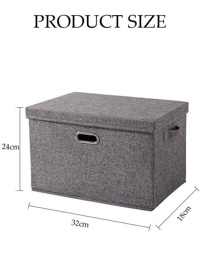 DUNISO 2pcs Wardrobe Clothes Organizer Cubes with Lids Foldable Fabric Decorative Storage Box Bins Organizer Containers Baskets with Cover Handles Divider for Bedroom Closet Living Room - Image 2