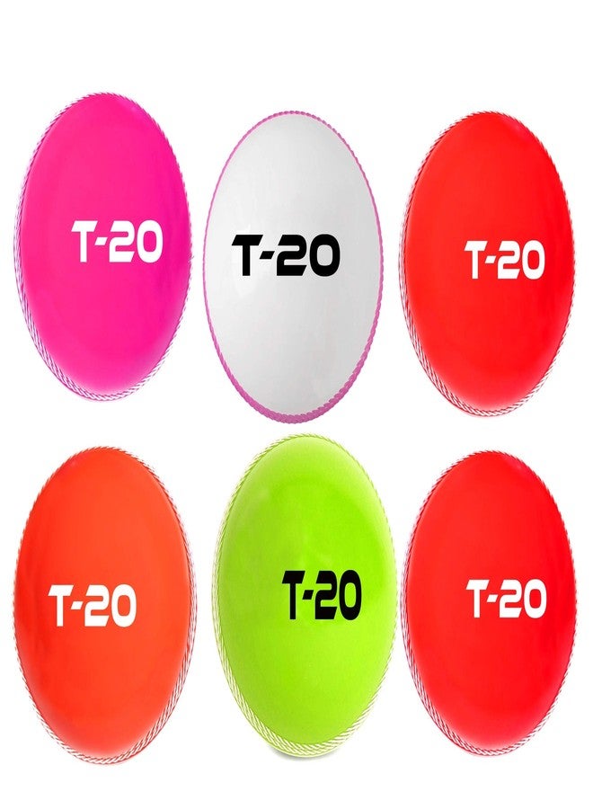 jaspo Cricket PVC Soft Cricket Ball, Colour -Multi (Pack of 6) - Image 1
