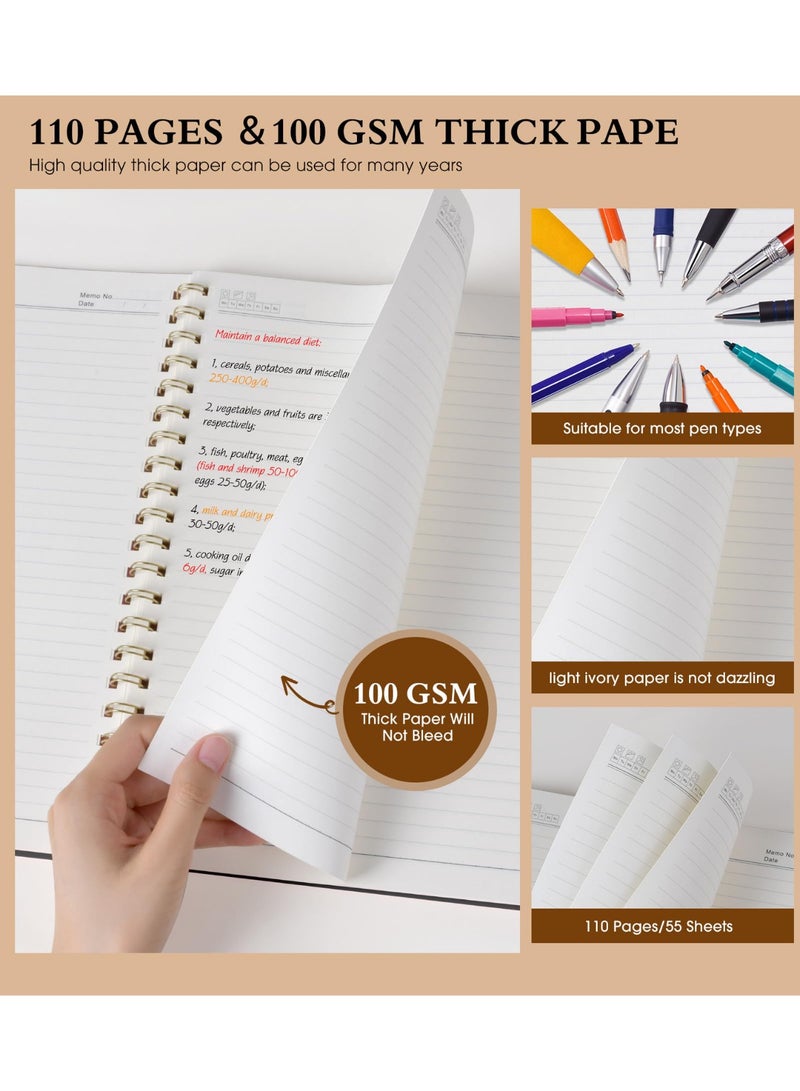 A4 Spiral Notebook Journal, 8.5 x 11 Inch College Ruled Lined Notebook, 100 GSM Paper, Plastic Hardcover, Black - Image 4