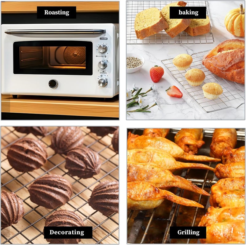 VRUIFA 2PCS Cooling Racks for Cooking and Baking, Stainless Steel Wire Rack Suitable for 10" x 15" Sheet Pan and Grilling, Roasting,Drying, Oven and Dishwasher Safe - Image 3