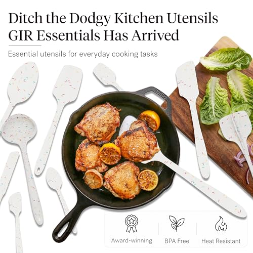 GIR Get It Right 10Piece Silicone Ultimate Kitchen Utensil Set Spatulas Ladle Flip Spoons Whisk Peeler Spoonula Nonstick NonToxic HeatResistant Sprinkles - Image 3