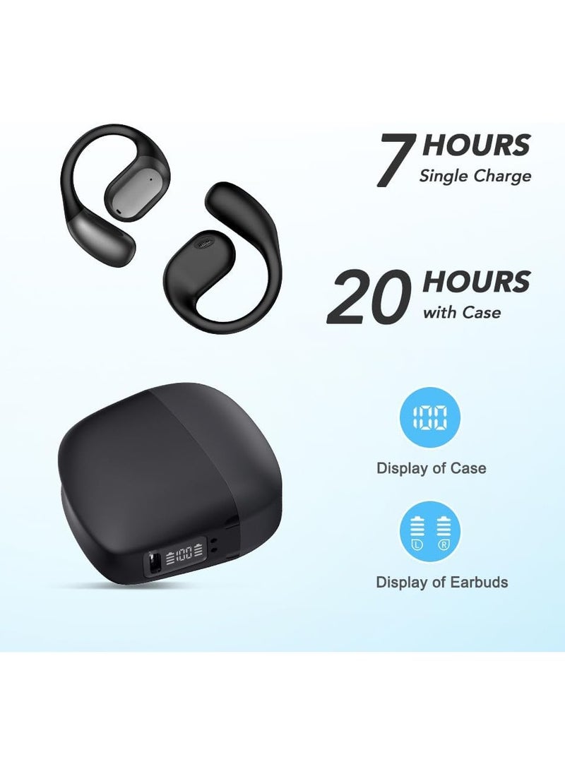 GUDOO Open Ear Headphones Bluetooth 5.49 Earphones Air Conduction True Wireless Earphones, Ultra-Light Sport Earbuds with Earhooks for Running, Workout, Compatible with iPhone and Android  - Image 2