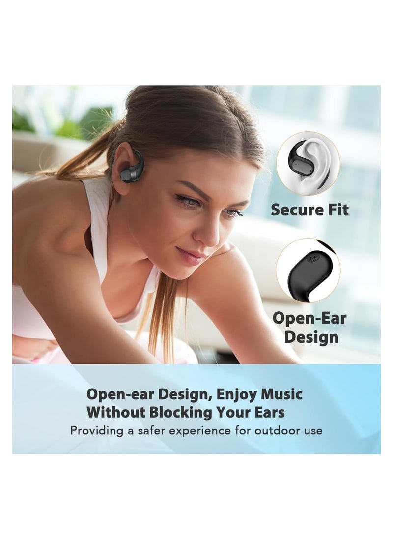 GUDOO Open Ear Headphones Bluetooth 5.49 Earphones Air Conduction True Wireless Earphones, Ultra-Light Sport Earbuds with Earhooks for Running, Workout, Compatible with iPhone and Android  - Image 3