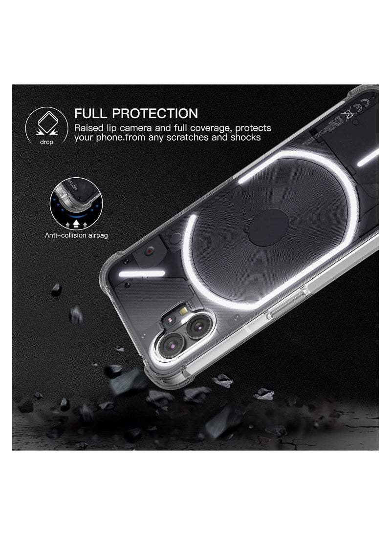 فيسوس لا شيء هاتف 1 CLASE CASE 2022 ، غطاء رفيع ناعم شفاف TPU مرنة الخلفية الصلب PC PUMPER الزوايا المعززة - Image 3