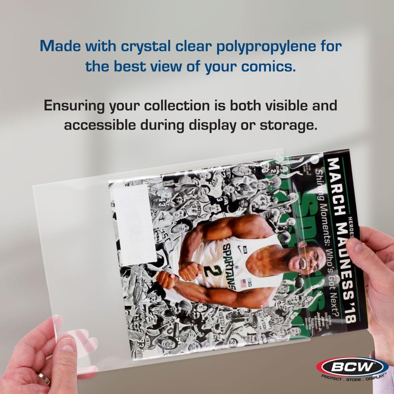 BCW Magazine Bags - 1 Pack of 100 | Acid-Free, Crystal Clear Polypropylene Sleeves for Archival-Quality Storage of Collectible Magazines | Protect and Showcase Your Valuable Comic Book Collection - Image 4