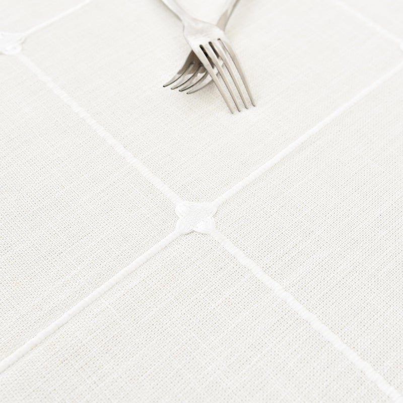 NEWISHER Farmhouse Embroidered Plaid Tablecloth Lattice Fabric Table Cloth Oval Rustic Checkered Table Cover Dining Kitchen Home Decor Party (60 x 84 inch) - Image 4