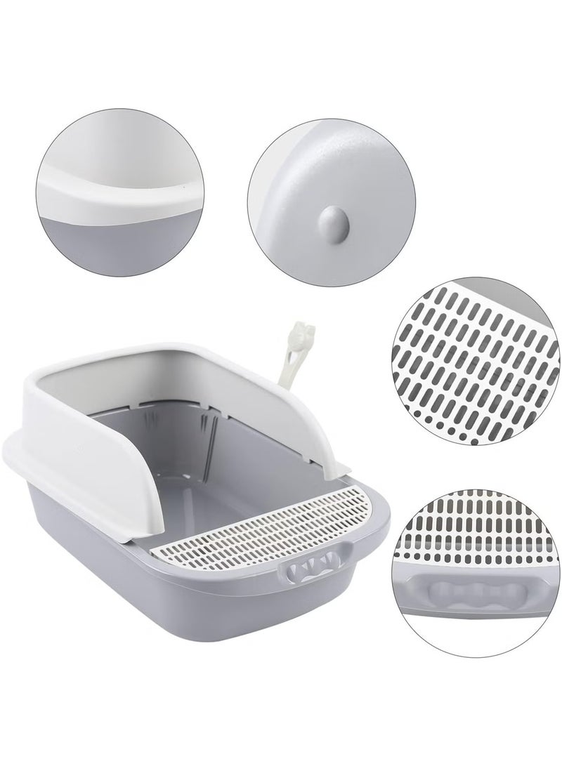 CuddleBuddy Open Cat Litter Tray with High Sides – Semi-Closed Large Plastic Cat Toilet with Scoop & Sanitary Container – Odor Control, Splash Prevention, Easy Clean Cat Box for Mess-Free Floors  - Image 5
