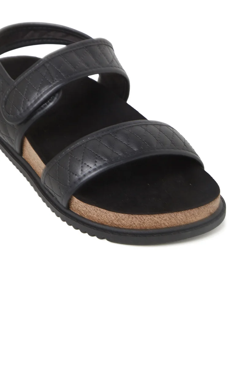 Beira Rio  BEIRA RIO SANDALS WITH BACK STRAP for LADIES – Black SANDALS with Sling Back | Comfortable PU Upper & TPR Sole for Women | Best Price UAE