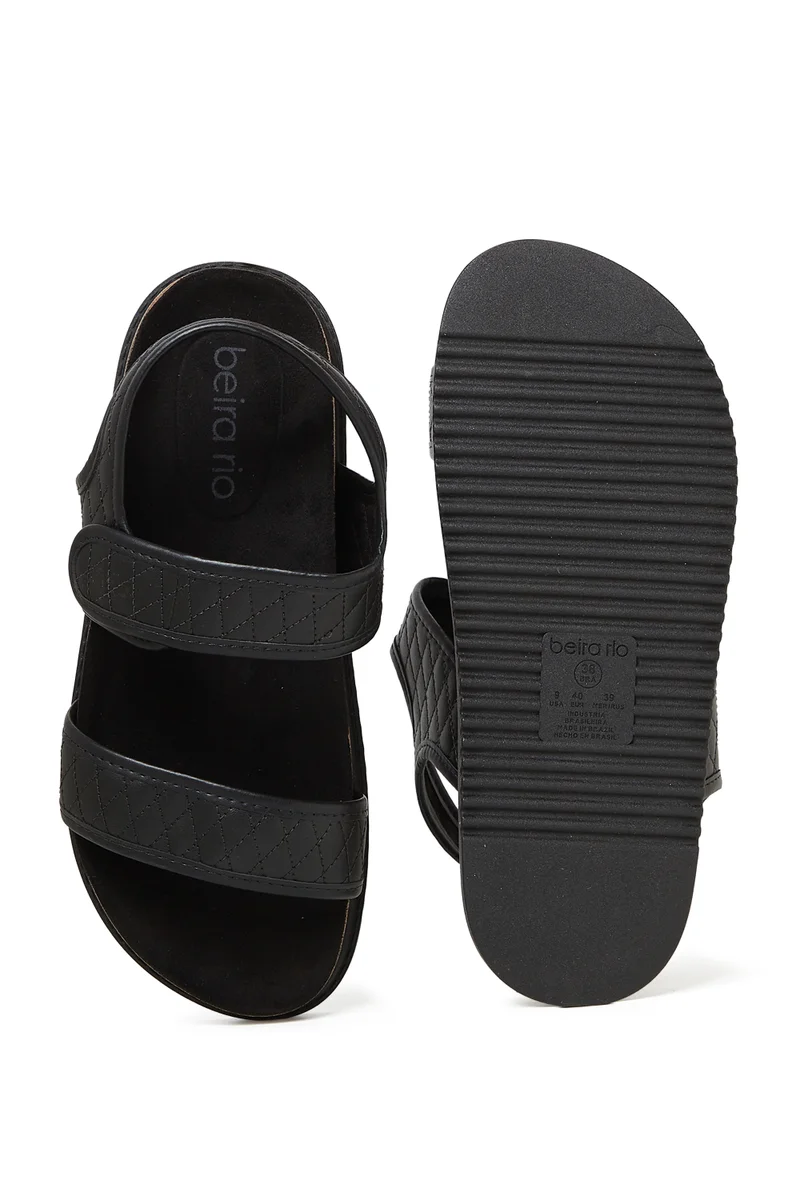 Beira Rio  BEIRA RIO SANDALS WITH BACK STRAP for LADIES – Black SANDALS with Sling Back | Comfortable PU Upper & TPR Sole for Women | Best Price UAE