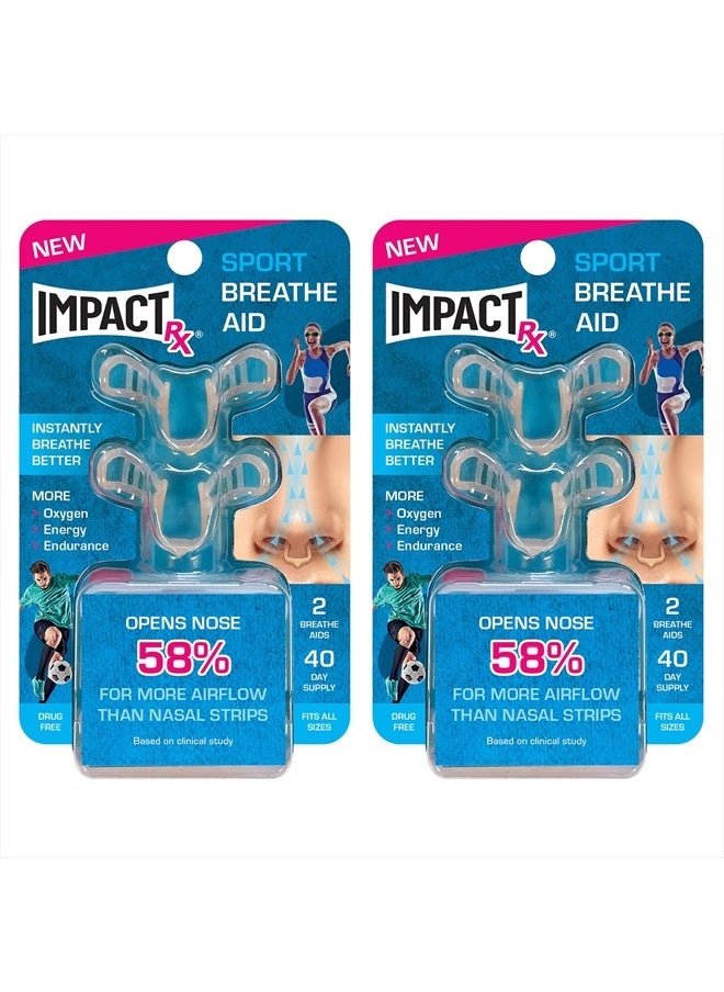 SleepRight - ImpactRx Sport Intra-Nasal Breathe Aids from SleepRight, Breathing Aids for Sports, Nasal Dilator for Athletes (2-Pack) - Image 1