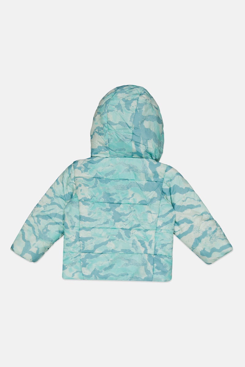 Kensie Girl جاكيتات مبطنة للبنات الصغيرات بشعار مطرز، لون نعناعي أزرق - Image 2